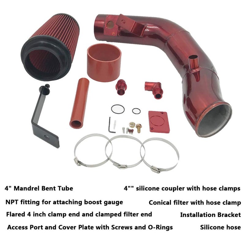 MOOSUN Cold Air Intake Kit for 2003-2007 Ford 6.0L F-250 F-350 Powerstroke Diesel 6.0L (Red) - Image 3